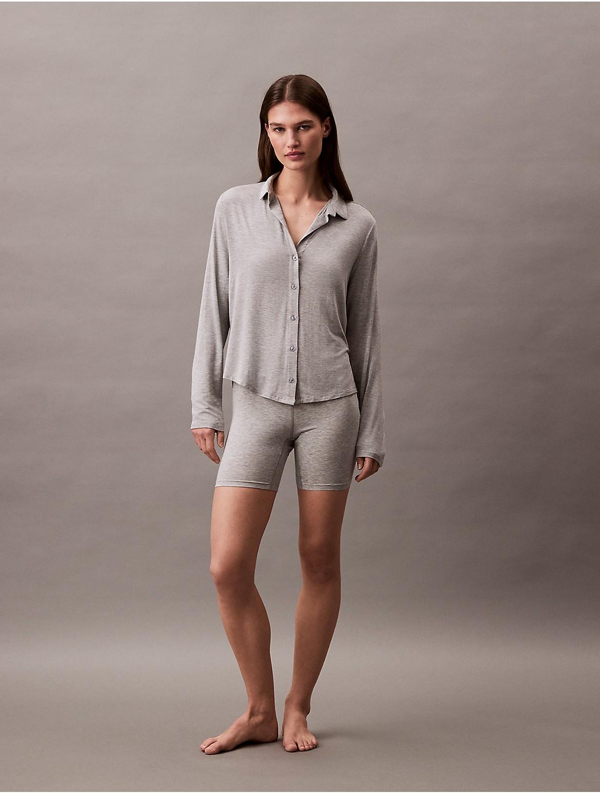 Calvin Klein Womens Ultra Soft Modal Button-Down Shirt - White Product Image