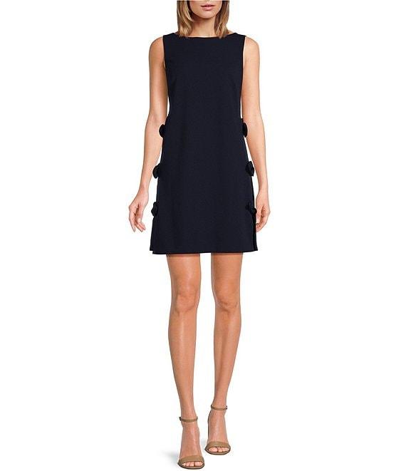 Trina Turk Arlette Boat Neck Sleeveless Side Bow Detail Sheath Dress Product Image