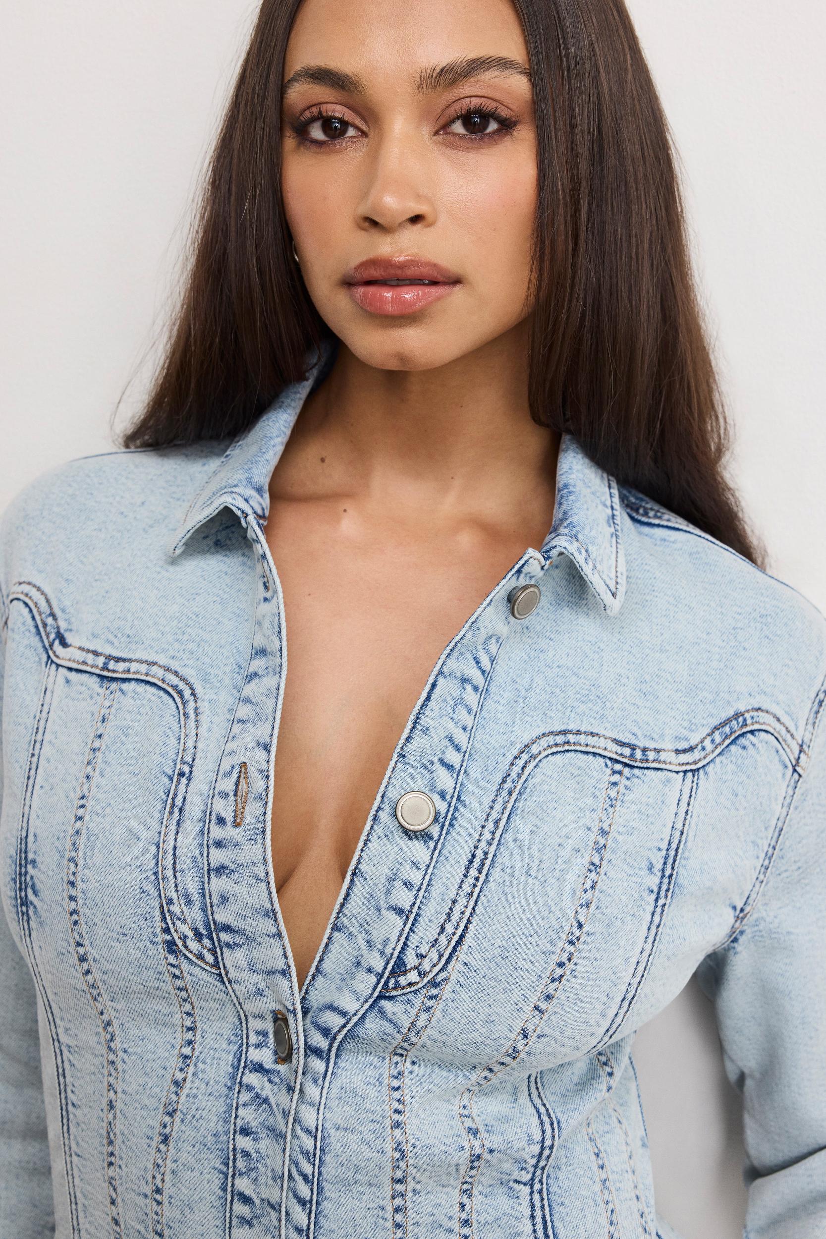 DOLLY DENIM CORSET DRESS | INDIGO1022 Product Image