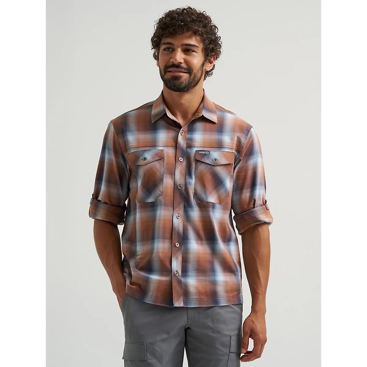 Men's Outdoor Stretch Plaid Shirt in Burst Rawhide Product Image