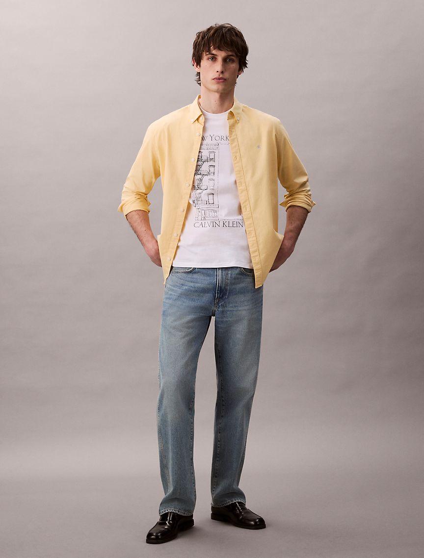 Calvin Klein Mens Apartment Logo Graphic Classic T-Shirt - Green Product Image