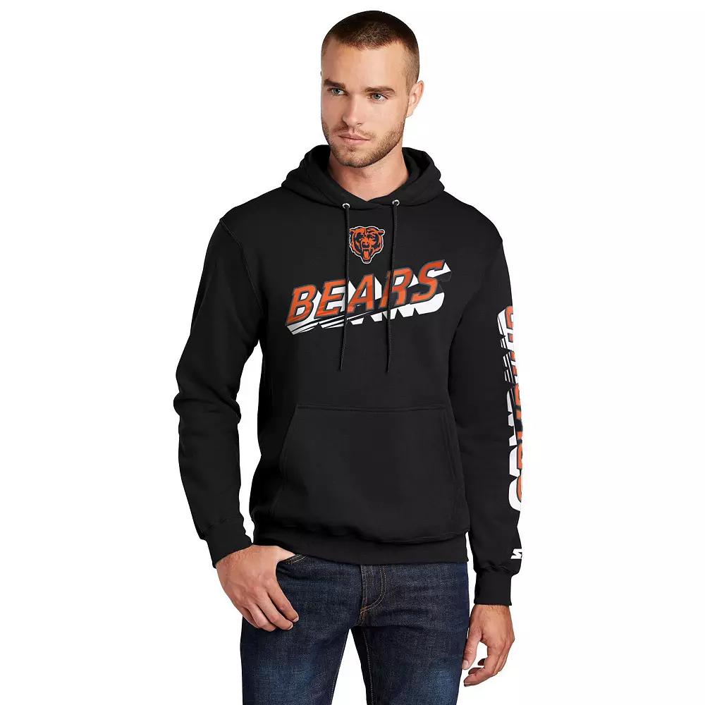 Men's Starter Black Chicago Bears Wordmark Logo Pullover Hoodie,  Product Image