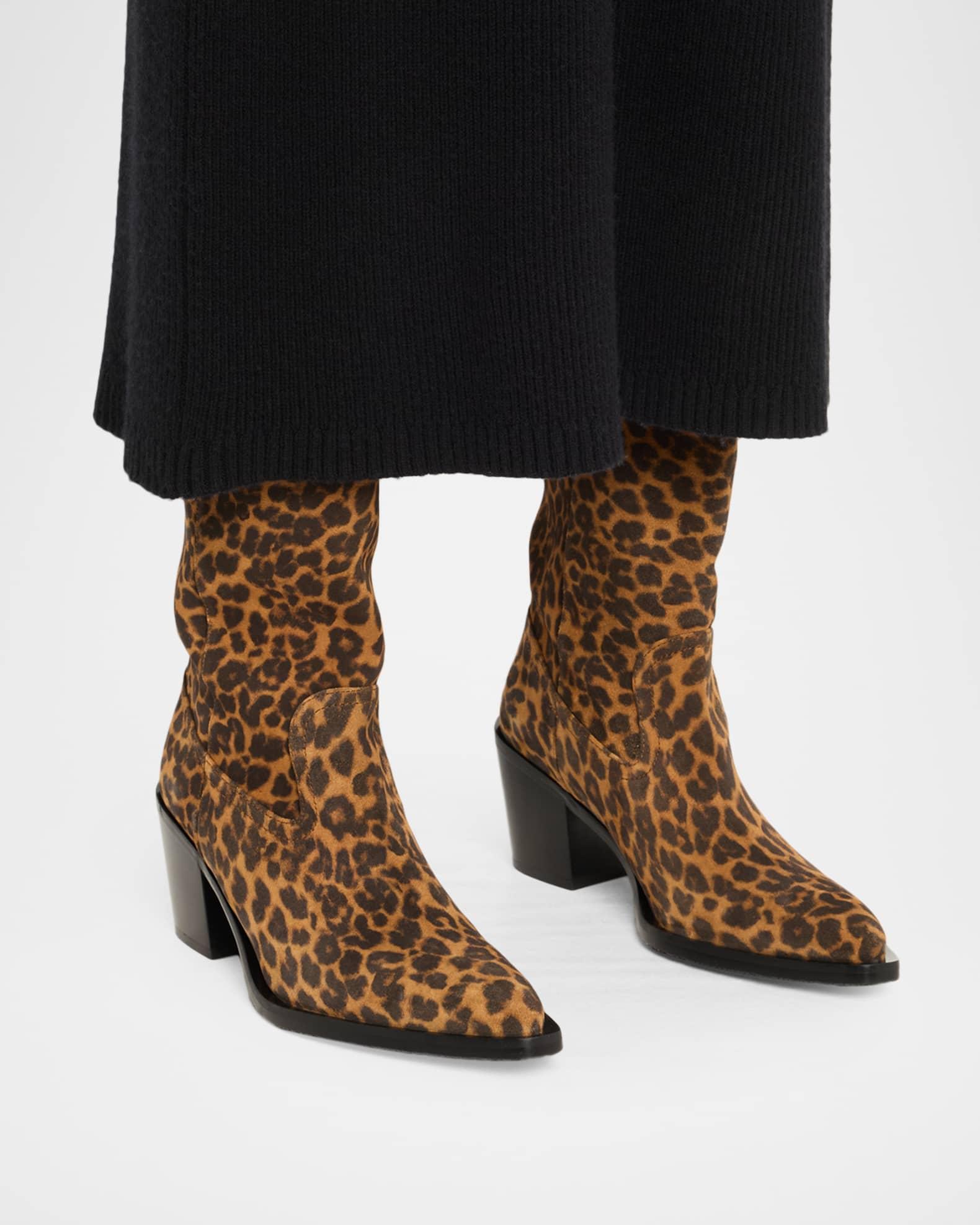 Felix Leopard-Printed Suede Western Boots Product Image
