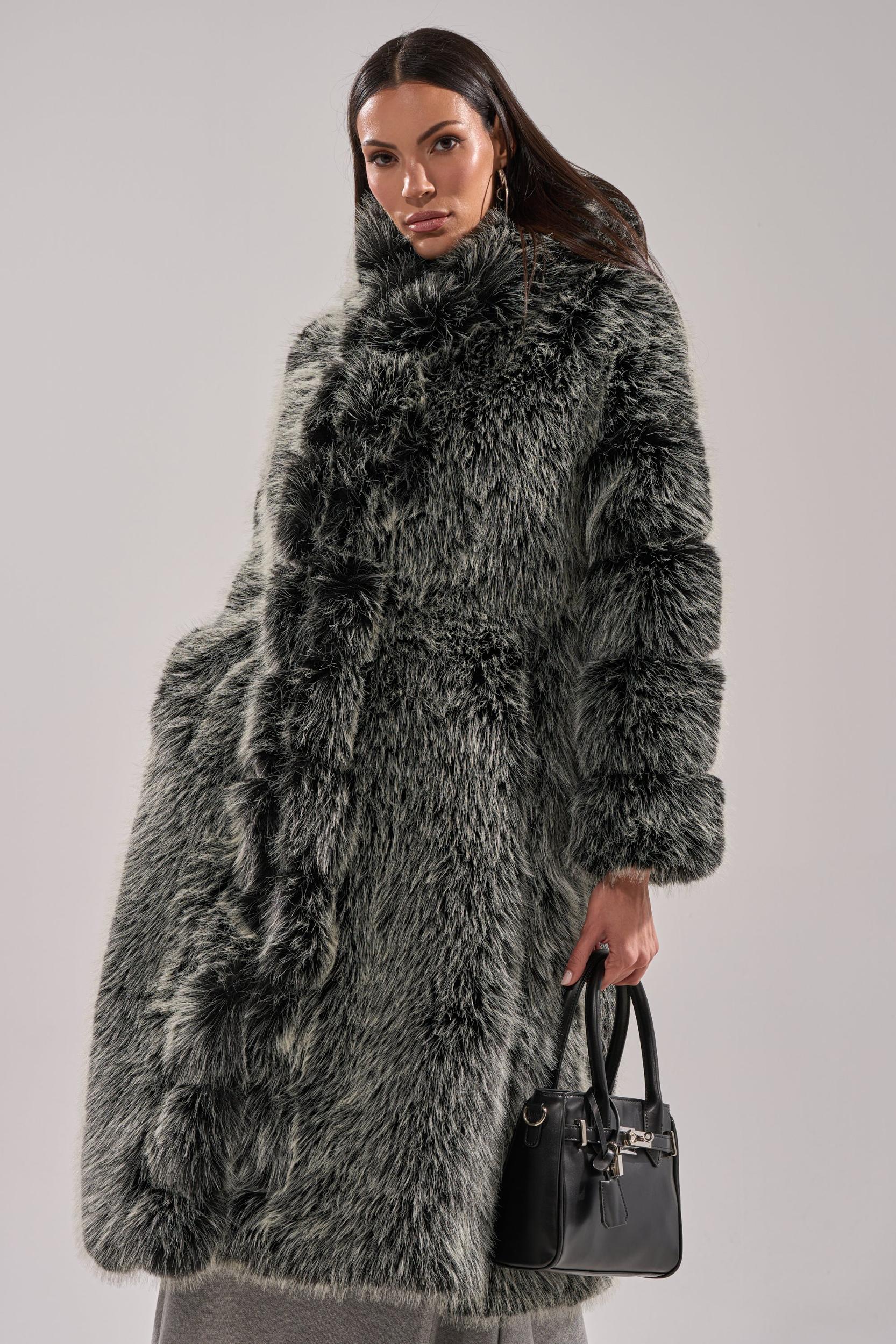 SNOW BUNNY HOODED FAUX FUR COAT Product Image