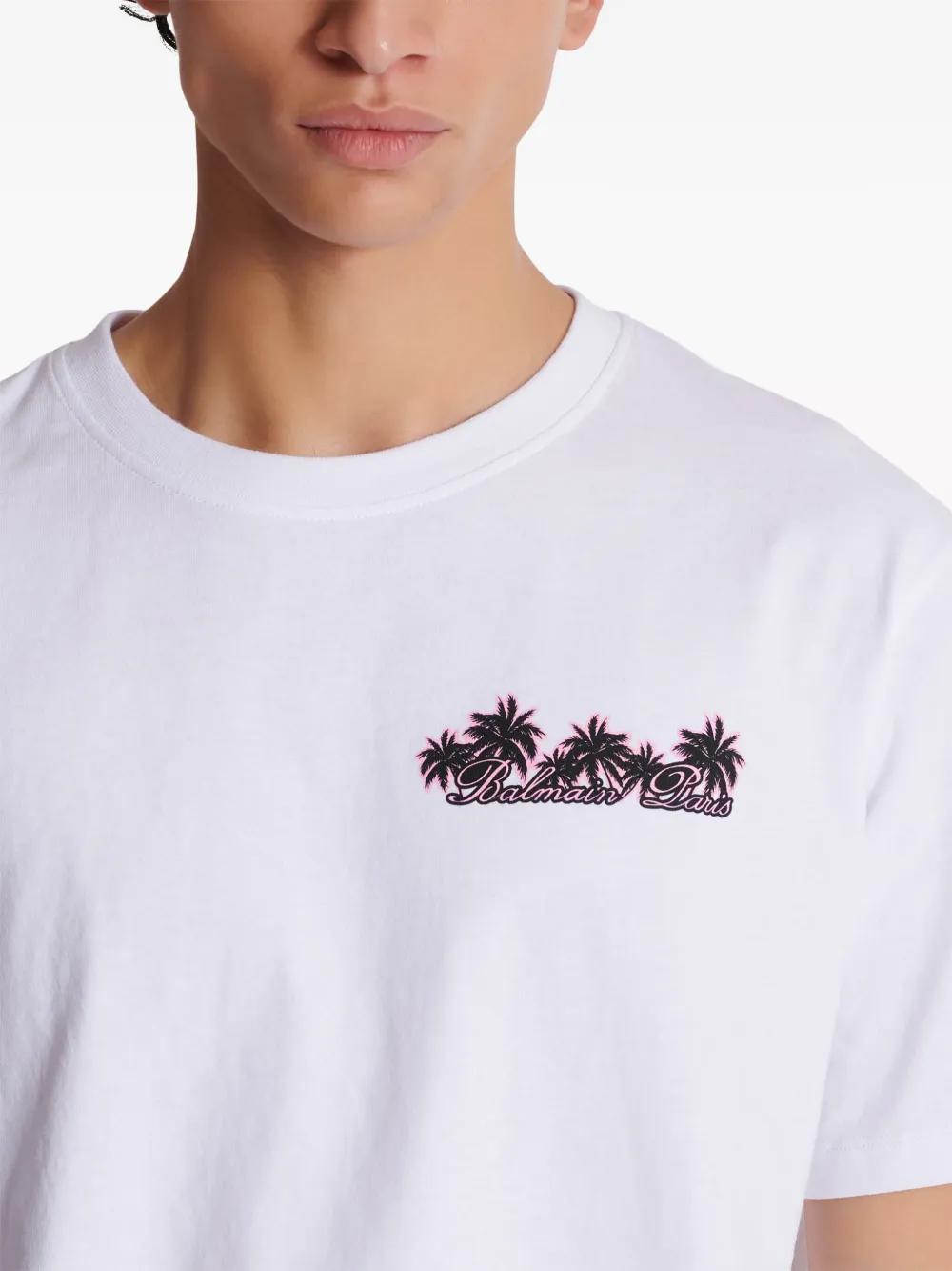 Club-print cotton T-shirt Product Image