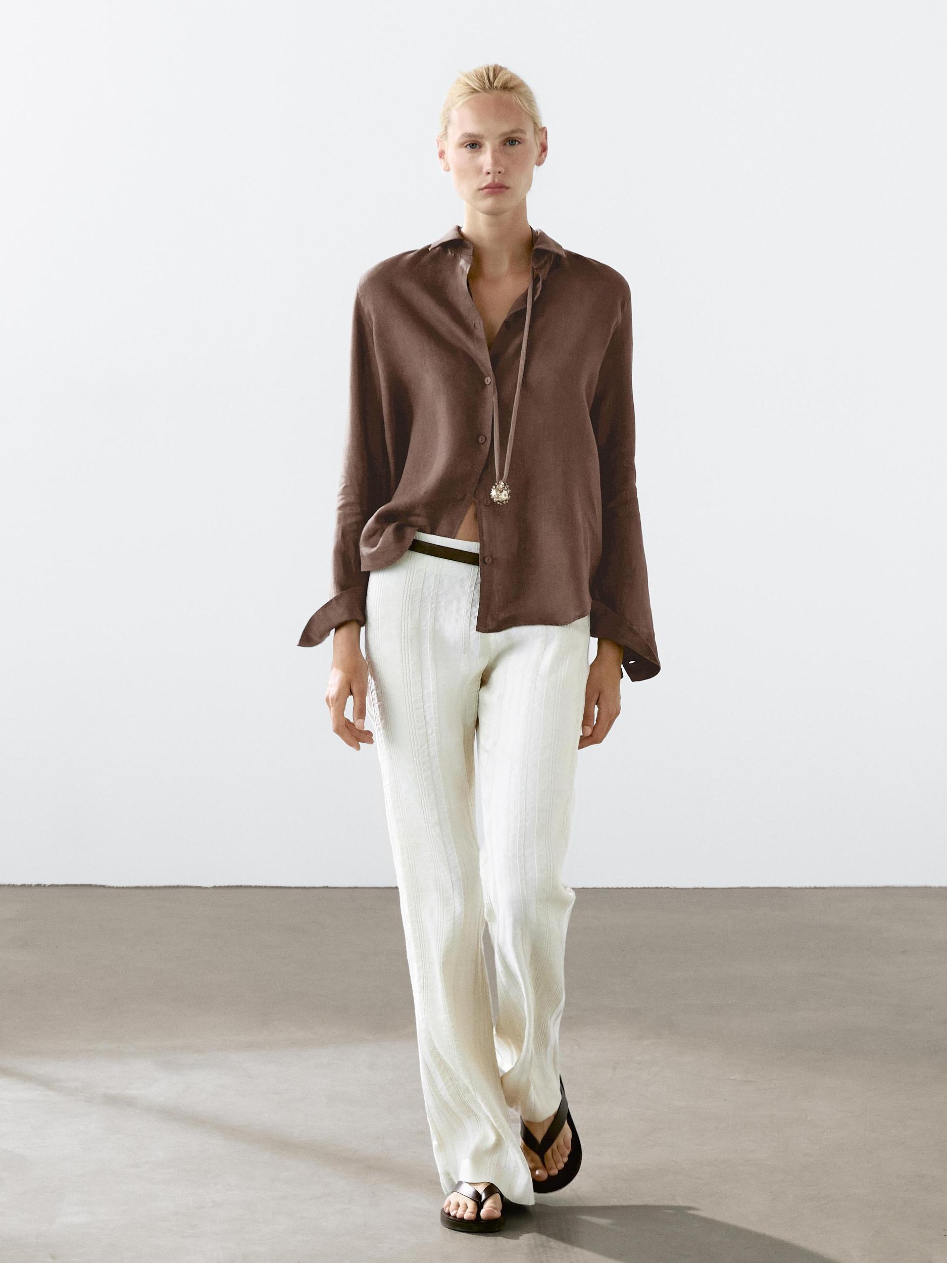 Flowing 100% linen shirt Product Image