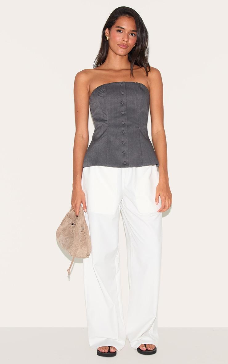 Charcoal Woven Structured Bandeau Vest Product Image