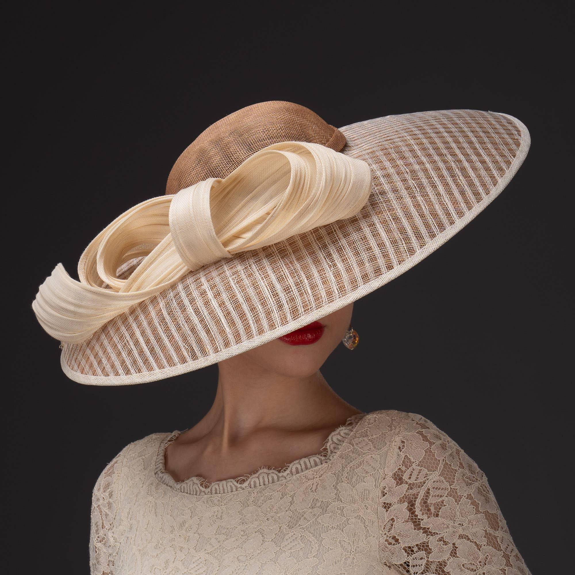 Dual Color Sinamay Base With Jinsin Buntal Bow Product Image