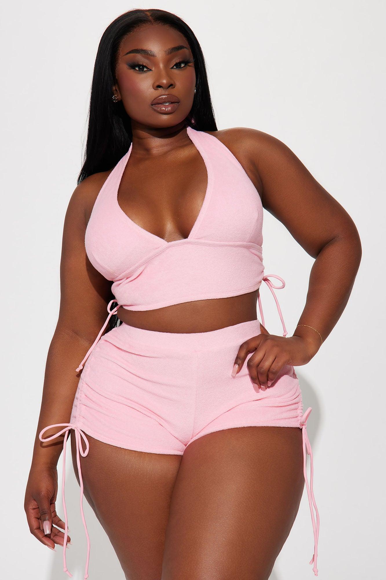 Sabrina Halter Terry 2 Piece Bikini - Pink Product Image