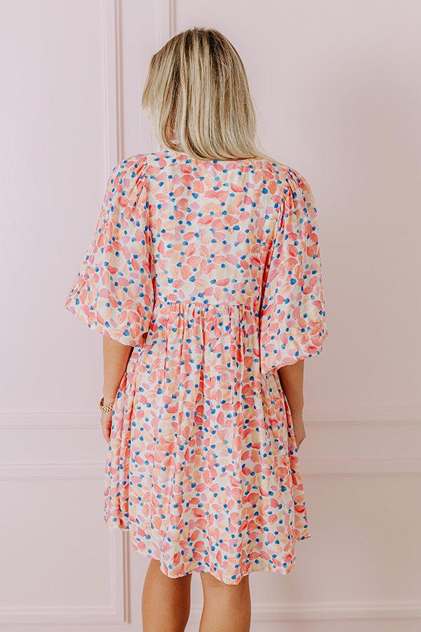 Tea Garden Babydoll Dress in Pink Product Image