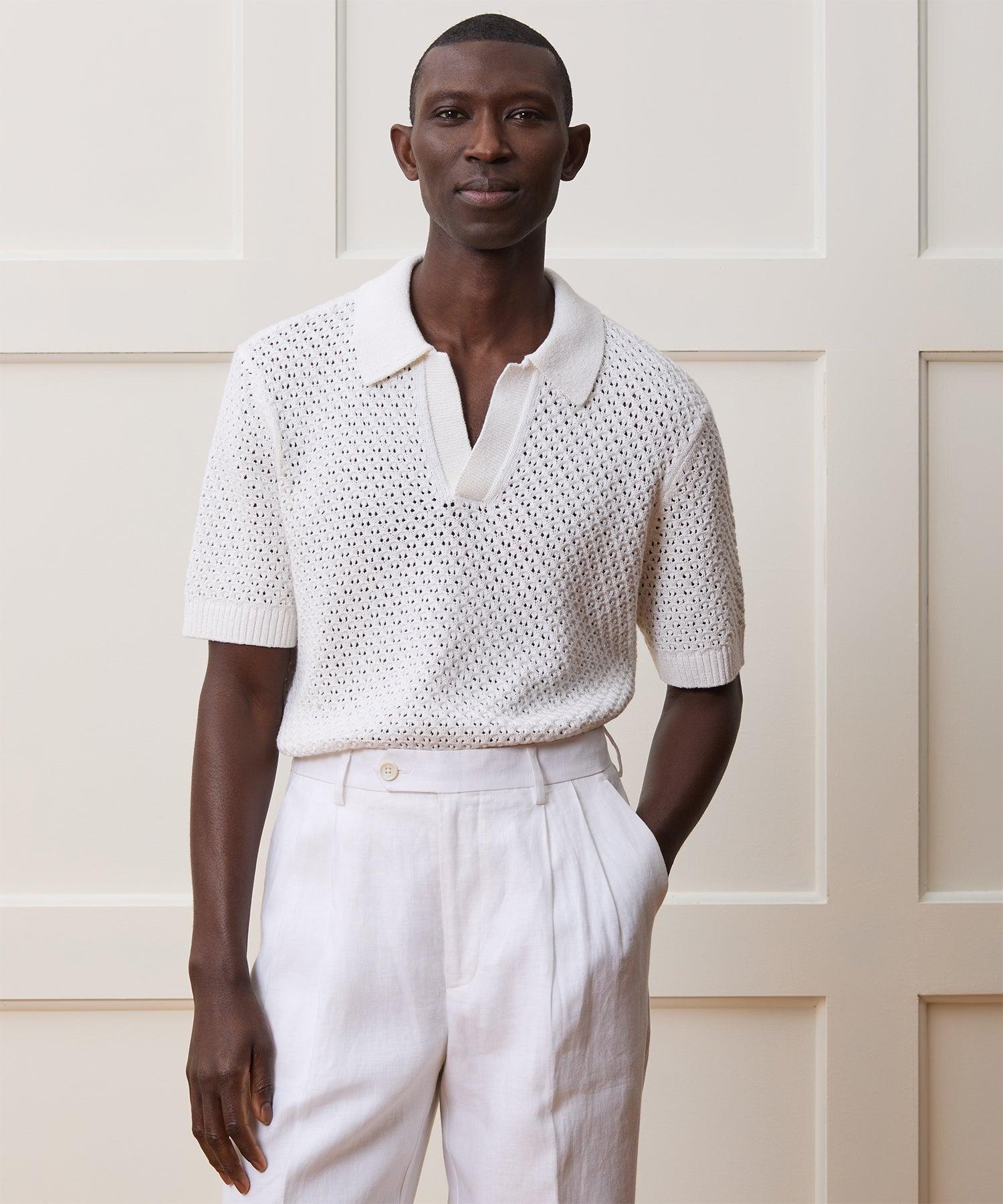 Relaxed Open-Knit Montauk Sweater Polo Product Image