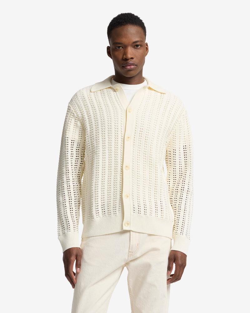 Crochet Knit Polo Product Image