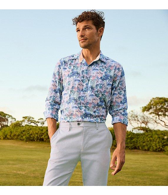 Tommy Bahama Big & Tall Nova Wave Amalfi Gardens Stretch Seersucker Long Sleeve Woven Shirt Product Image
