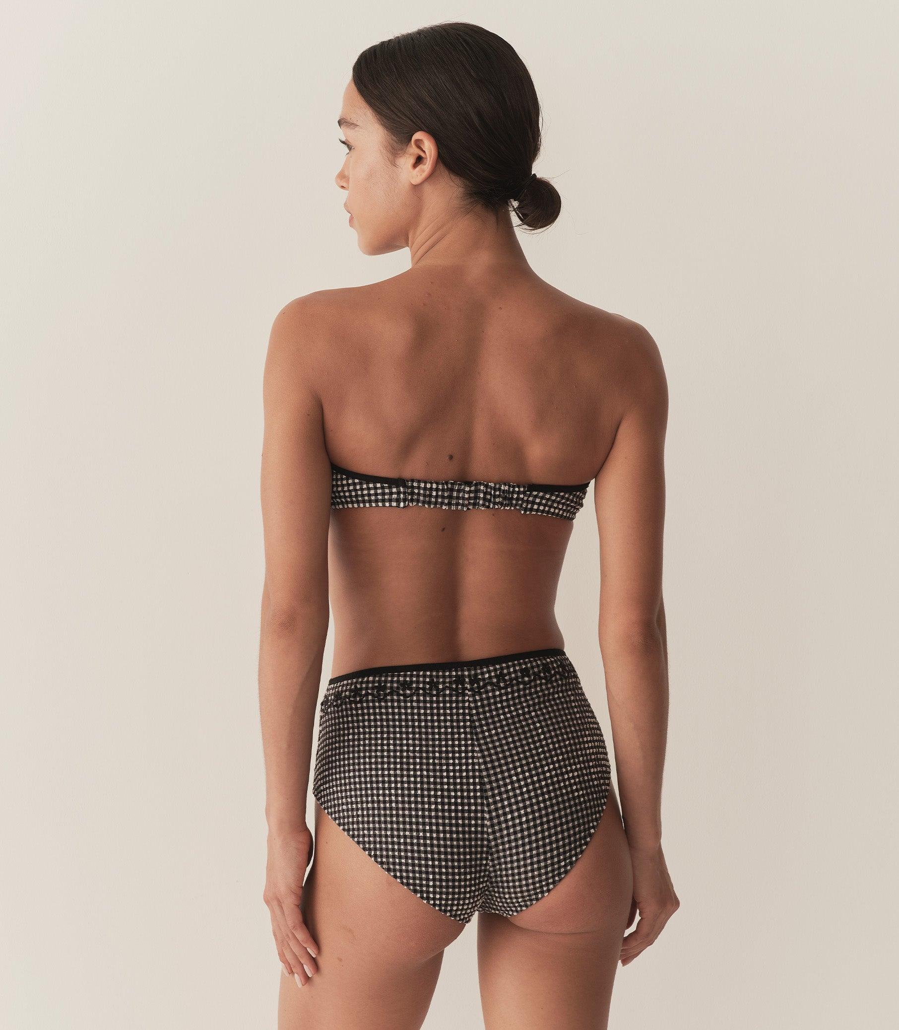 ALEX HIGH WAIST BIKINI BOTTOM -- LA MADDALENA GINGHAM Product Image