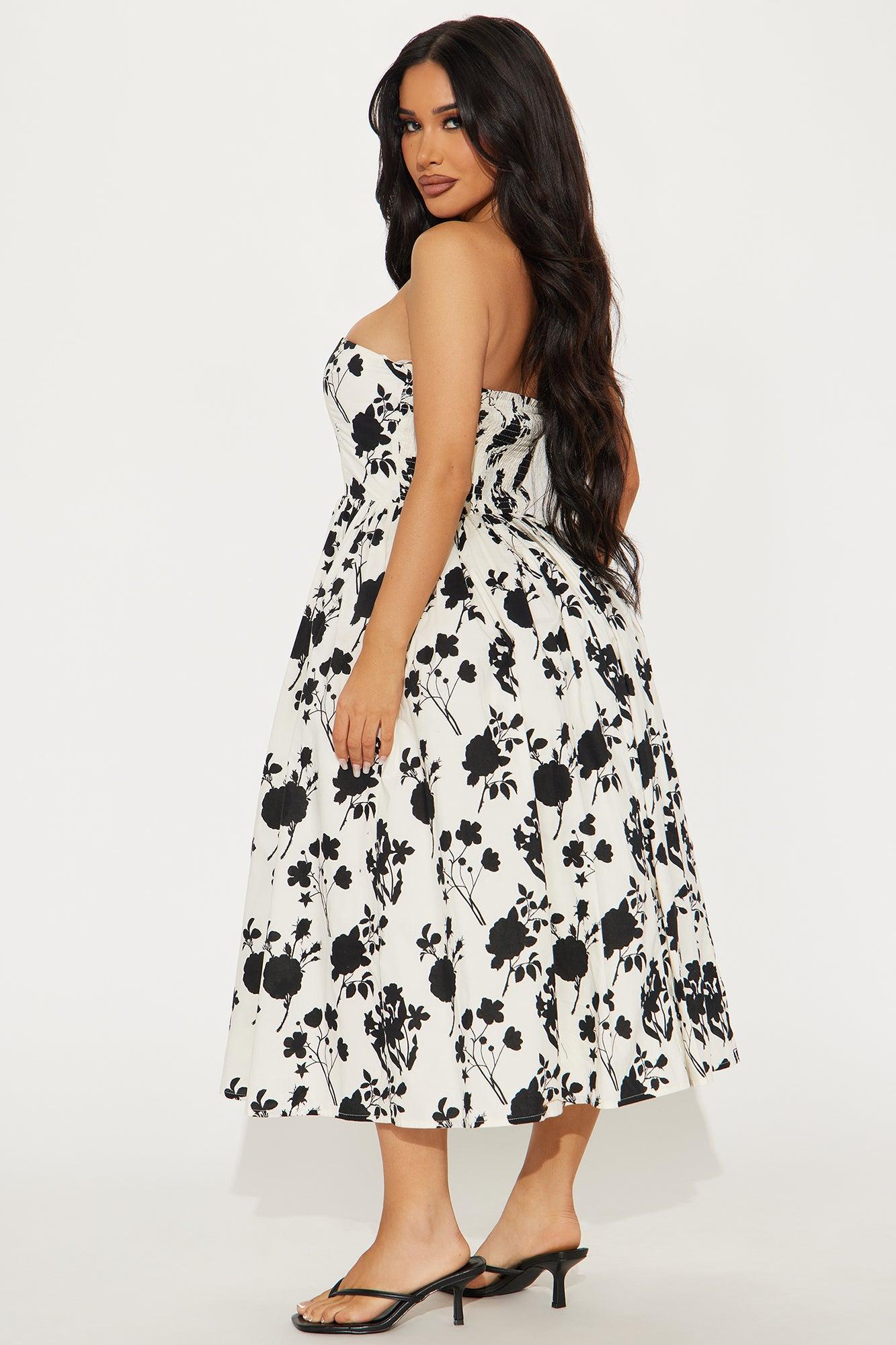 Effortless Feeling Floral Midi Dress - Black/combo Product Image