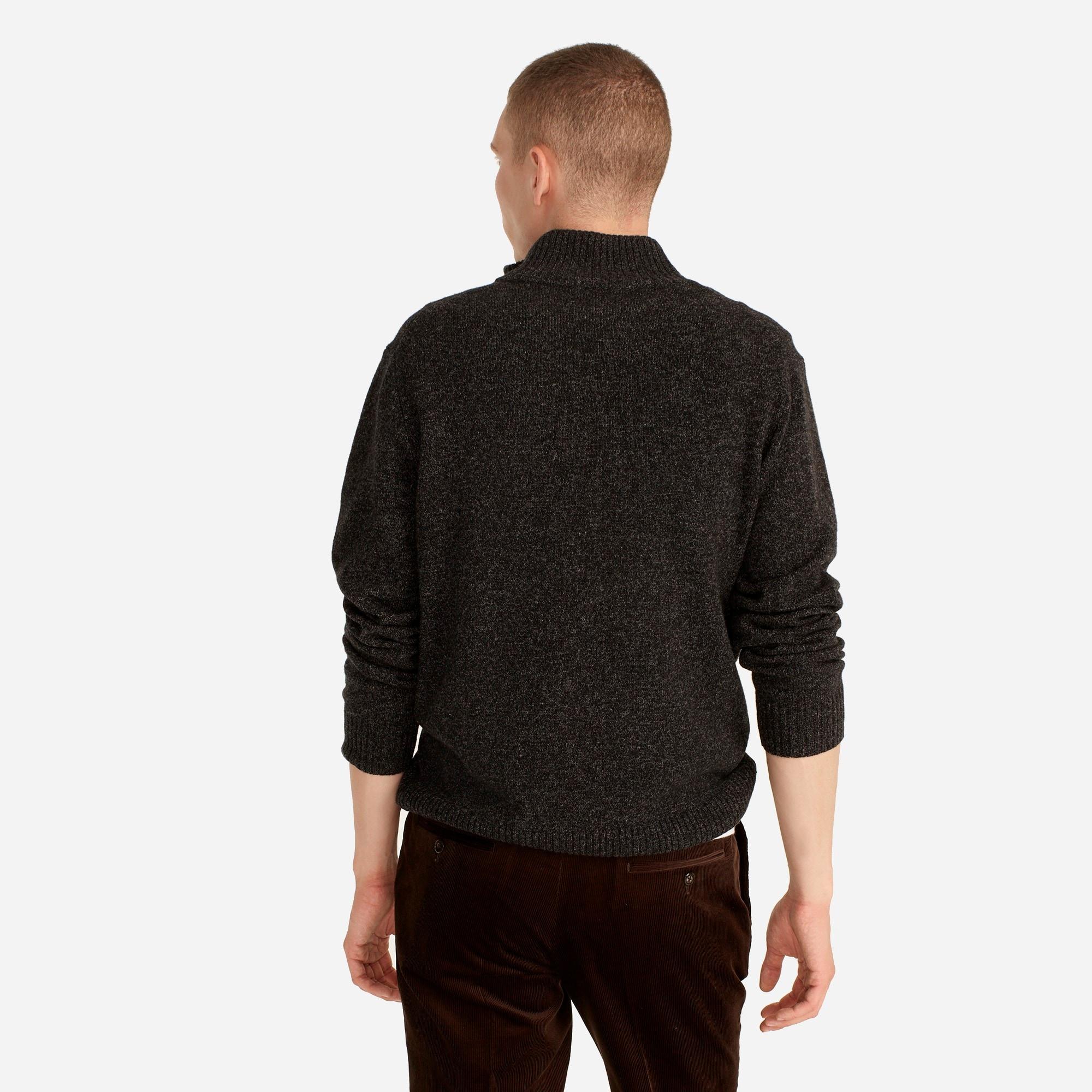 Marled rugged merino wool-blend half-zip sweater Product Image