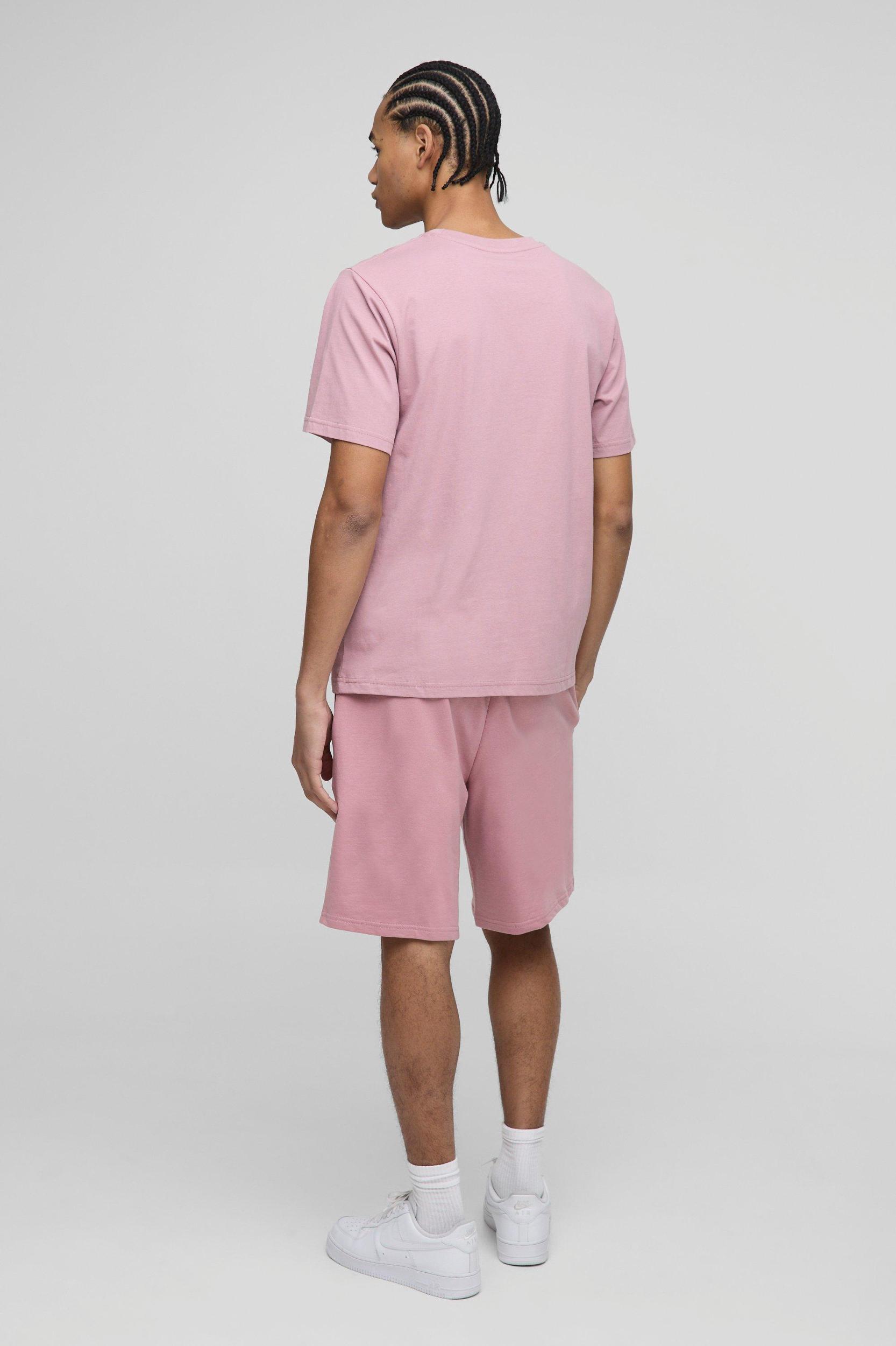 260GSM Loopback Basic Oversized Mid Length Short | boohooMAN USA Product Image