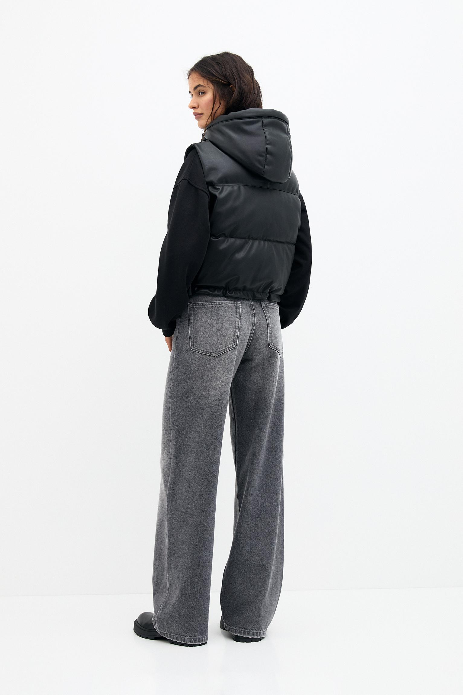 Faux leather quilted vest Product Image