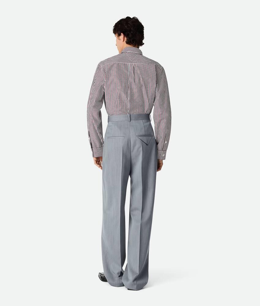 Men's Wool Subtle Chevron Wide Leg Trousers in Dark opal/beige melange Product Image