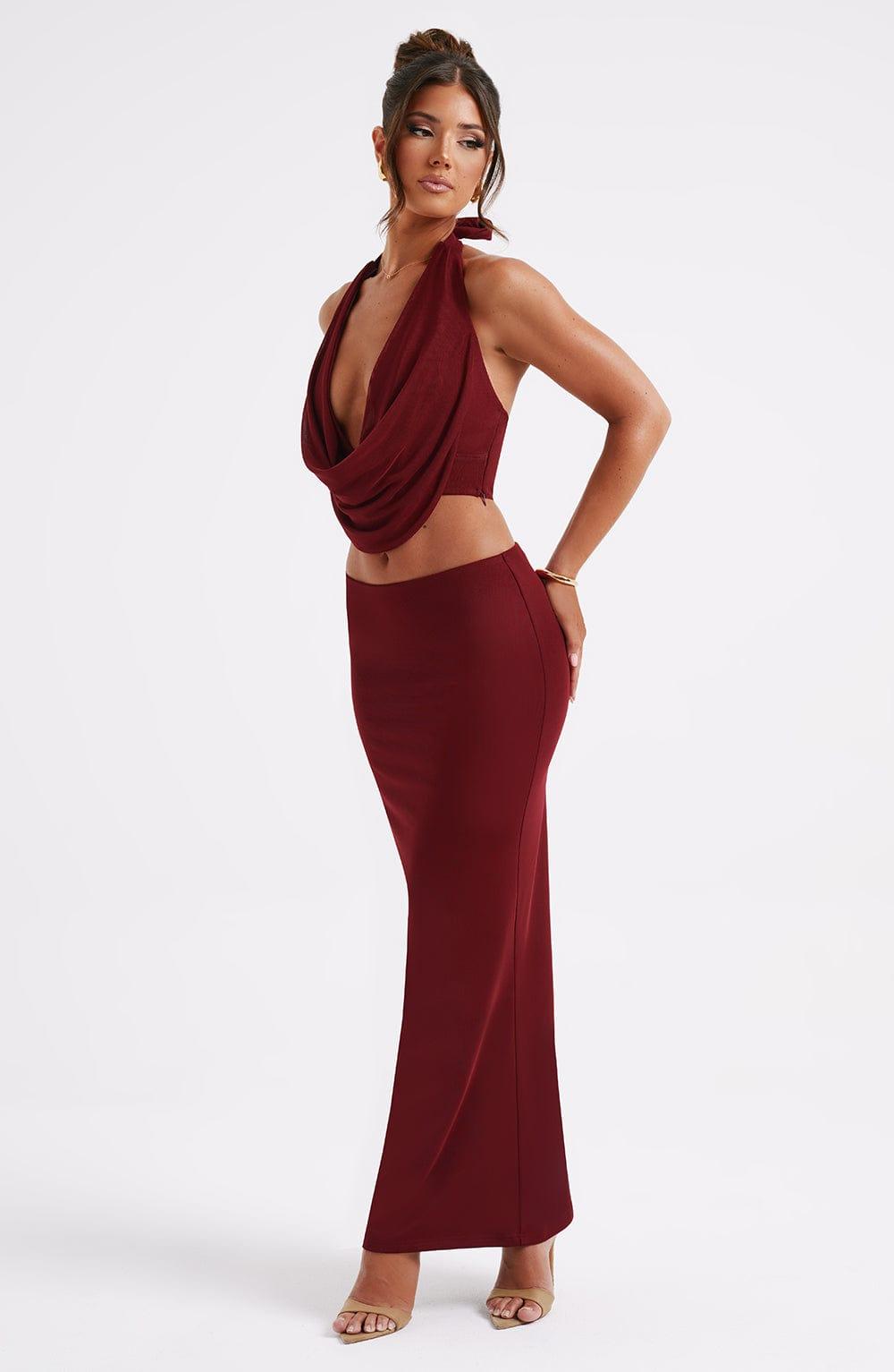 Chrishelle Maxi Skirt - Burgundy Product Image