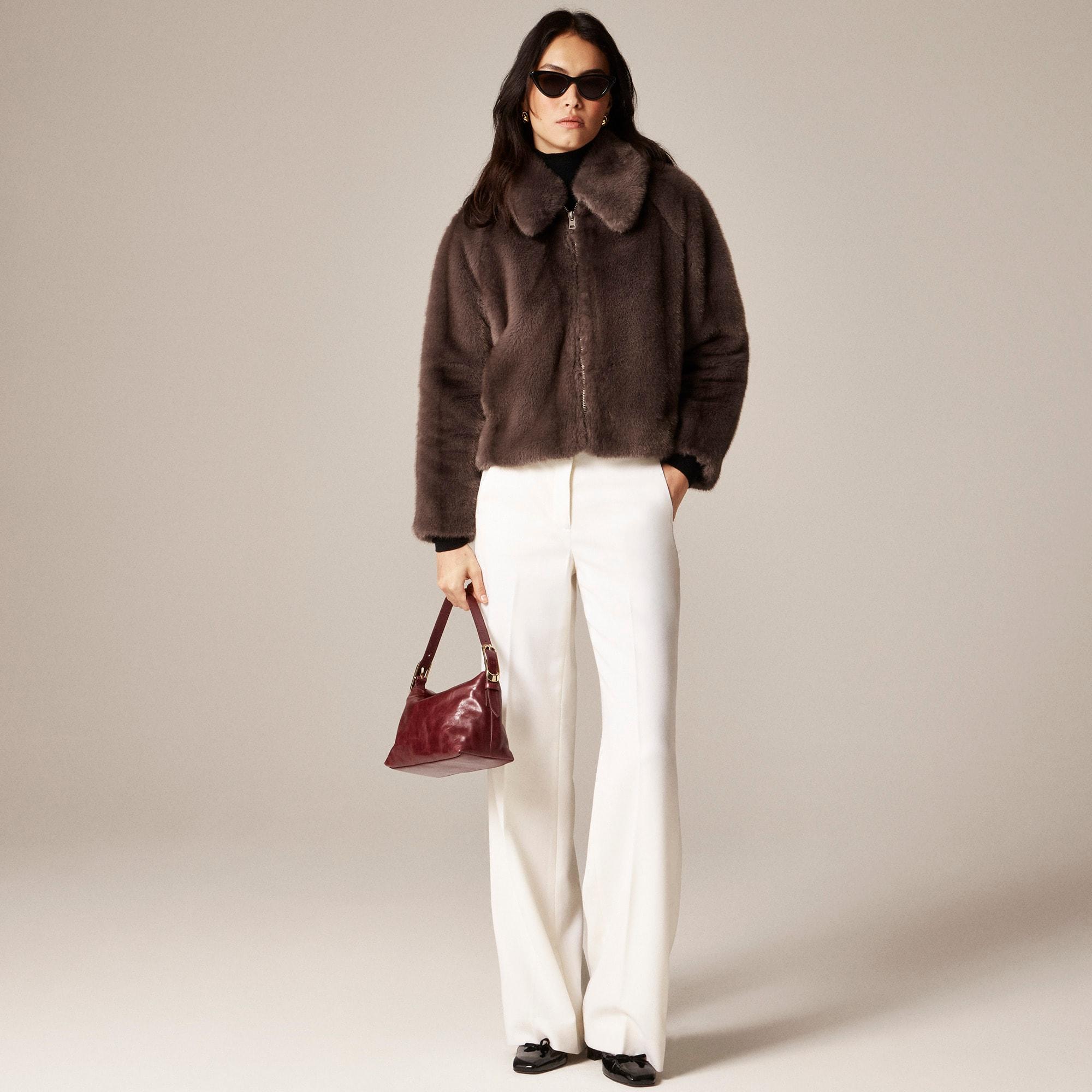 Zip-up jacket in faux fur Product Image