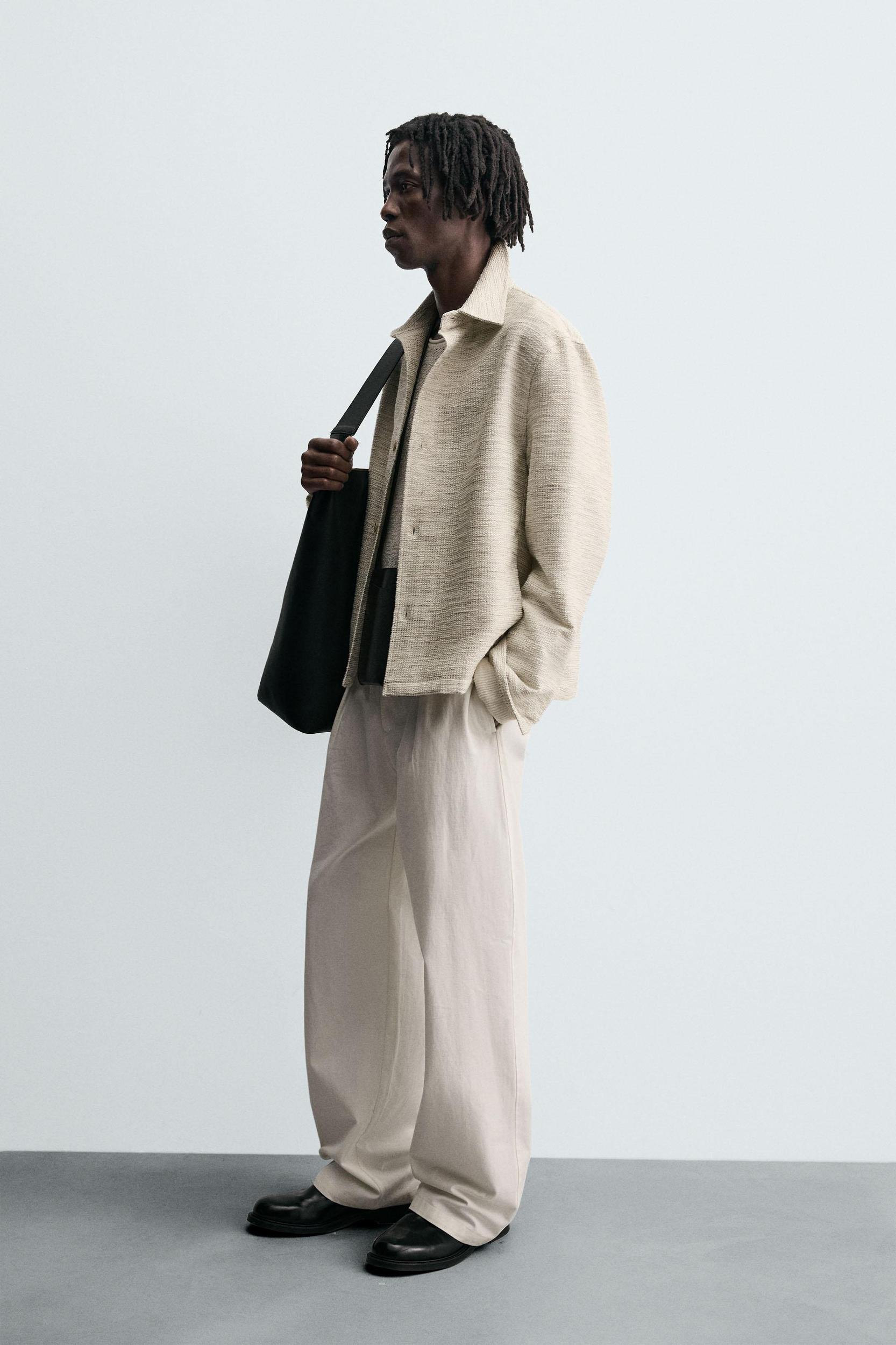 CONTRAST TEXTURED OVERSHIRT Product Image