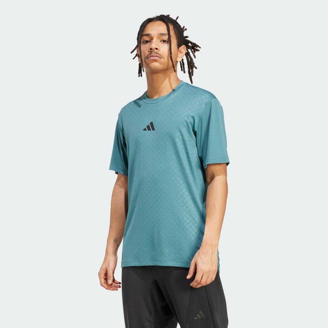 adidas Power 3-Stripes Tee Glow Blue XL Mens Product Image