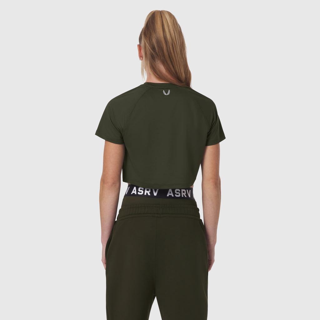 W018. AeroSilver® Cropped Tee - Olive Product Image