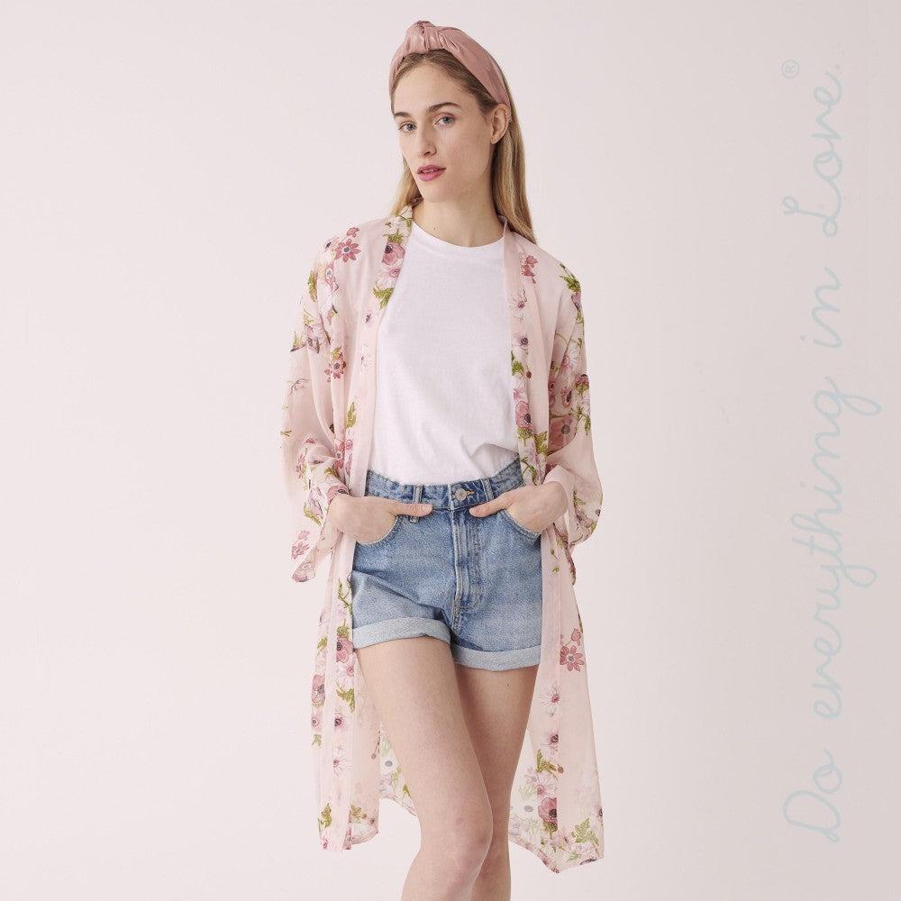 7305531   Do everything in Love brand women's lightweight long sleeve sheer floral kimono Product Image