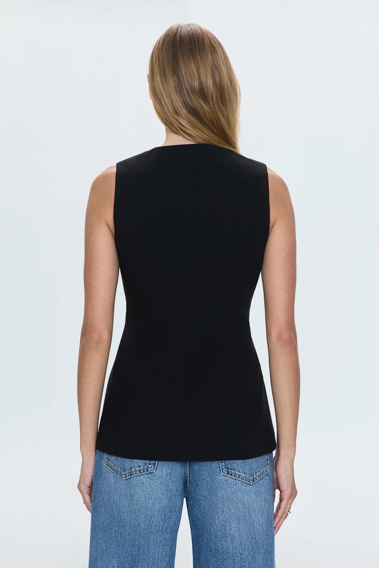 Lila Fitted Vest - Black Product Image