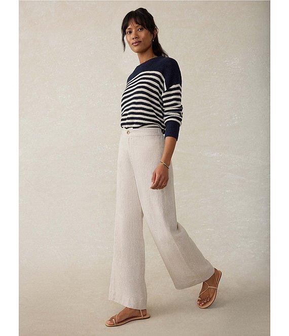 Faherty Sun Strider Linen Wide Leg Pants Product Image
