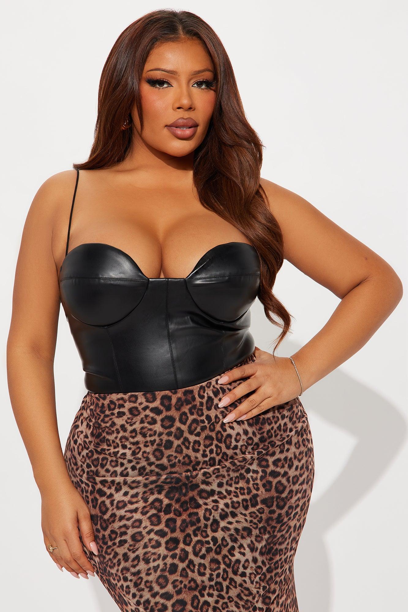 Lovers Rock Faux Leather Bodysuit - Black Female Product Image