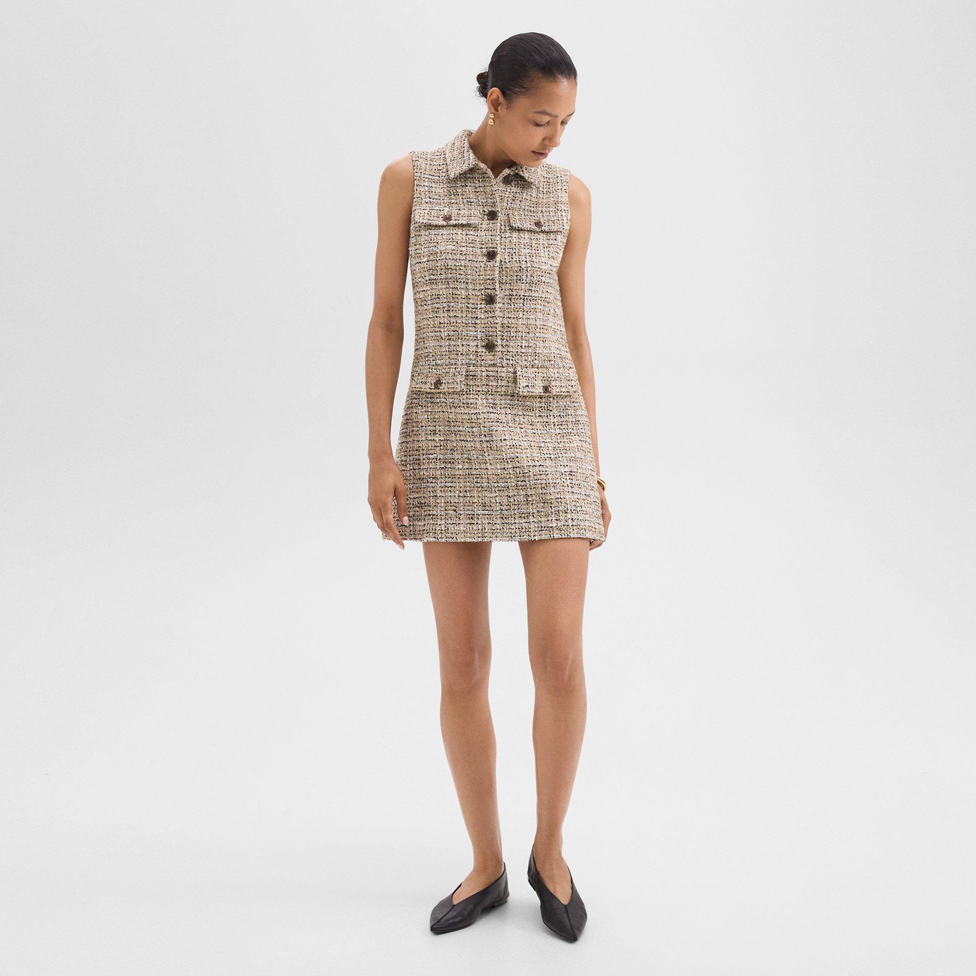 Mixed Tweed Military Dress| Theory Product Image