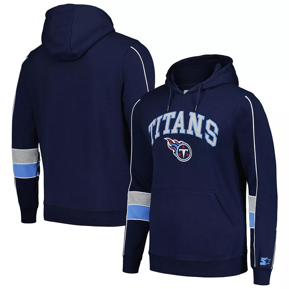 Men's Starter Navy Tennessee Titans Captain Pullover Hoodie,  Product Image