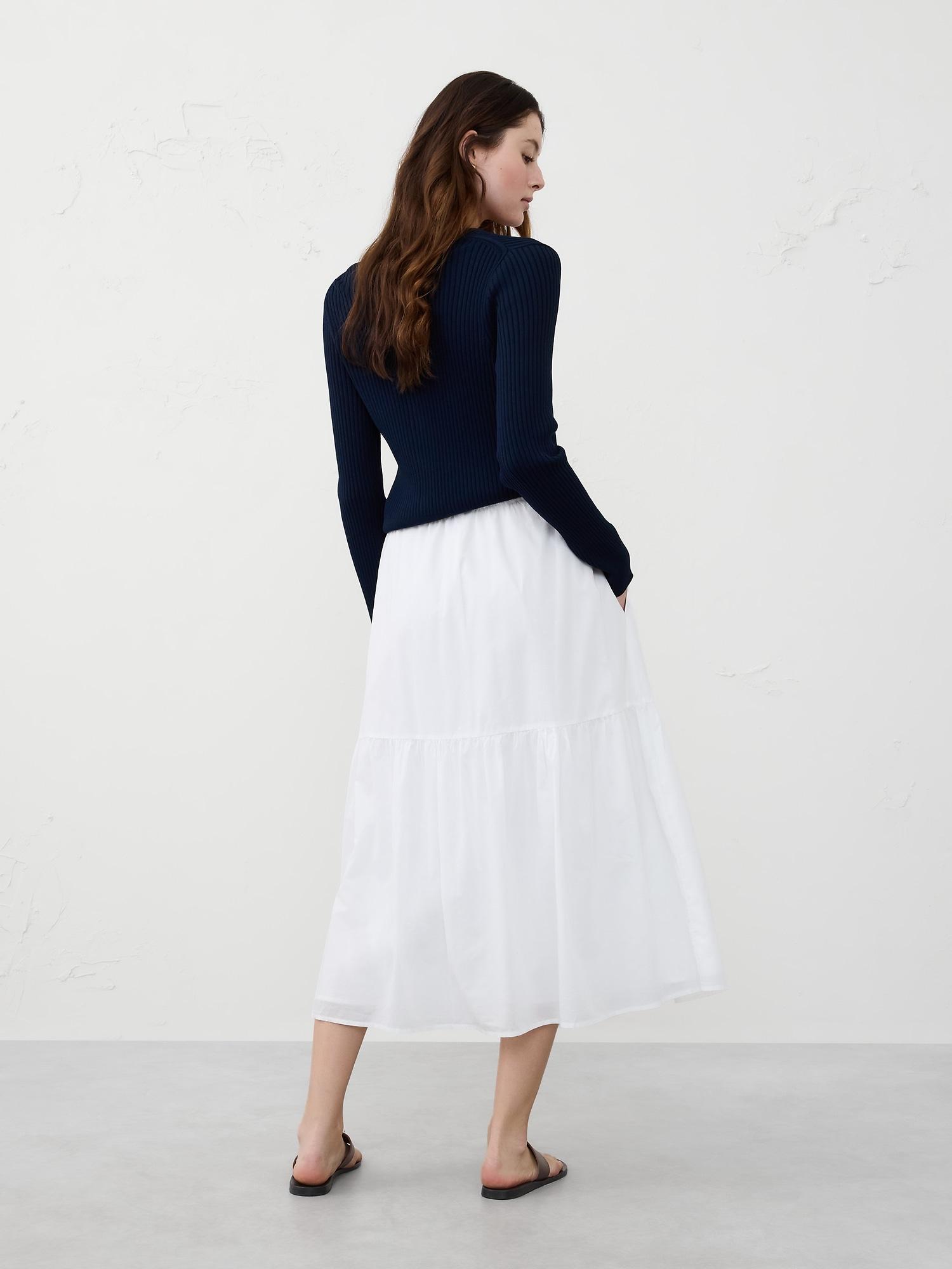 Voile Tiered Midi Skirt Product Image