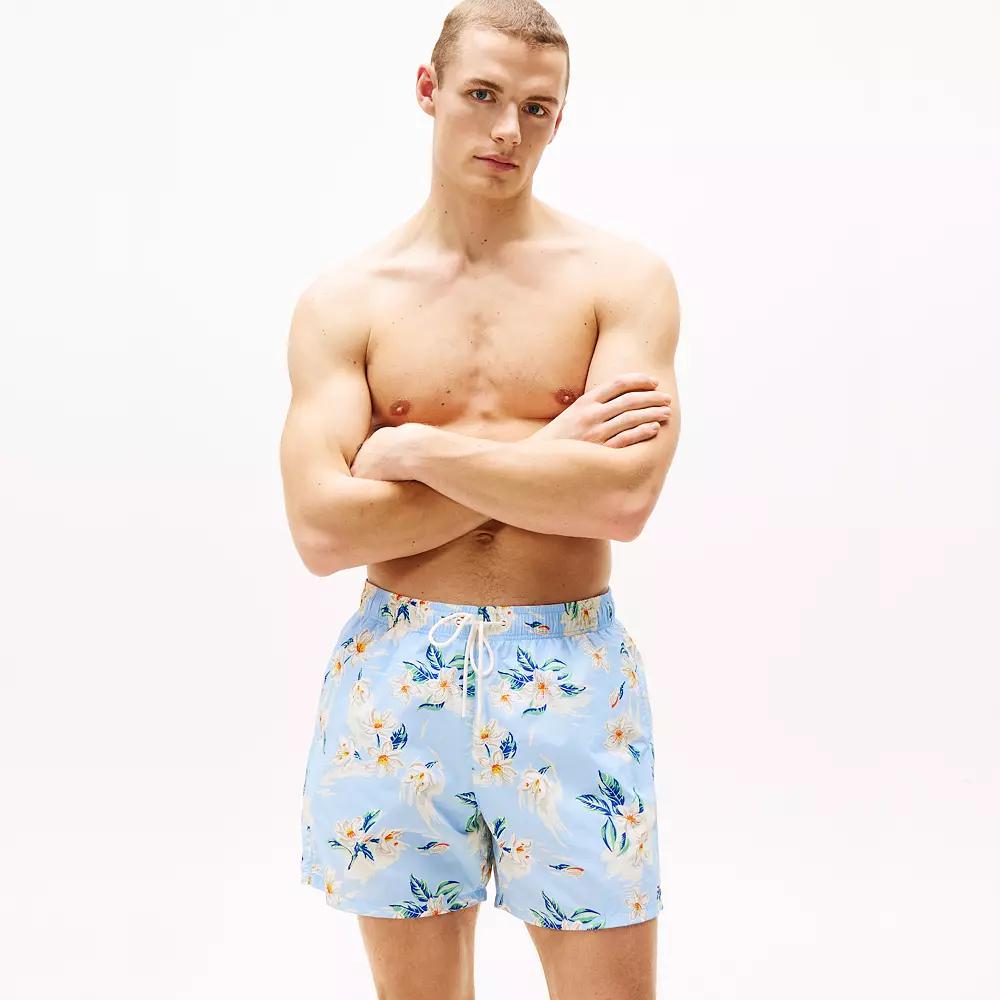 Men's Tommy Hilfiger 5" Swim Trunks, Size: Medium, Floral Sweet Blue Product Image