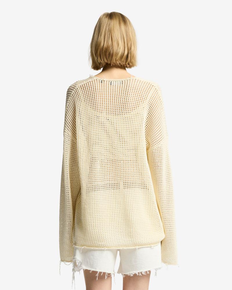 Deep V-Neck Open Knit Pullover Product Image