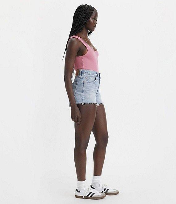 Levi's® 501 High Rise Frayed Hem Cut Off Shorts Product Image