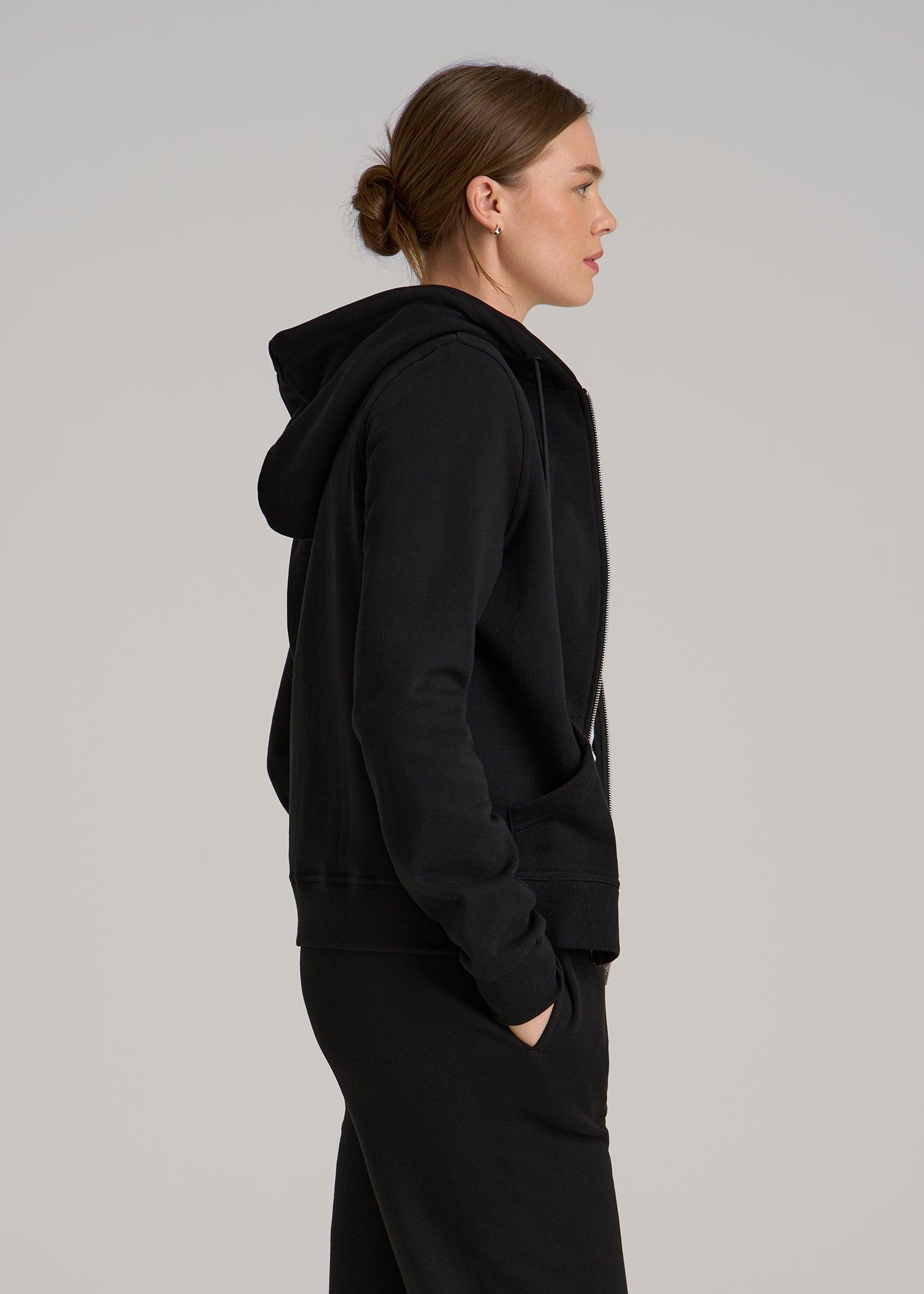 Wearever Fleece Full-Zip Hoodie for Tall Women in Black Female Product Image