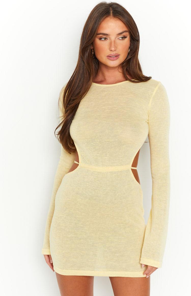 Dacota Yellow Backless Mini Dress Product Image