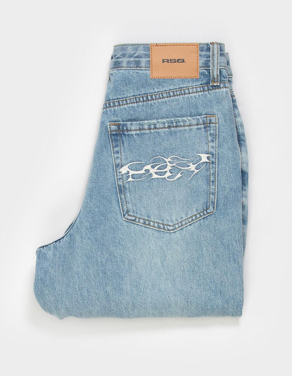 RSQ Mens Baggy Embroidered Jeans - MEDIUM WASH Product Image