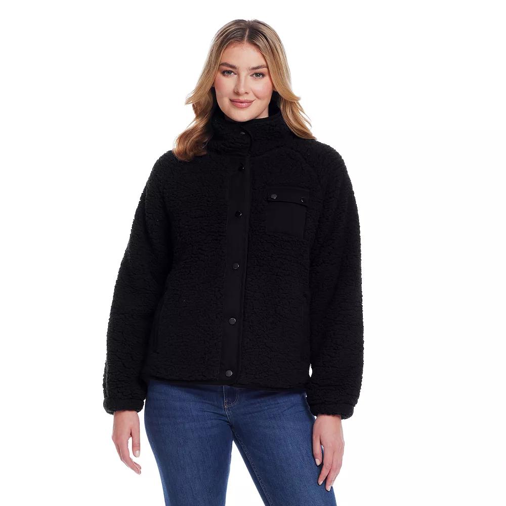 Women's Weathercast Snap Front Bonded Sherpa Fleece Jacket,  Product Image