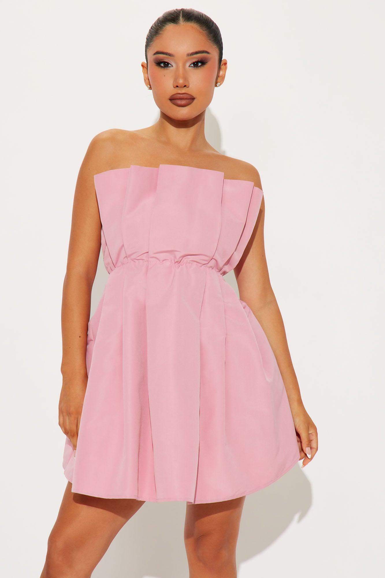 Last Dance Pleated Mini Dress - Rose Product Image