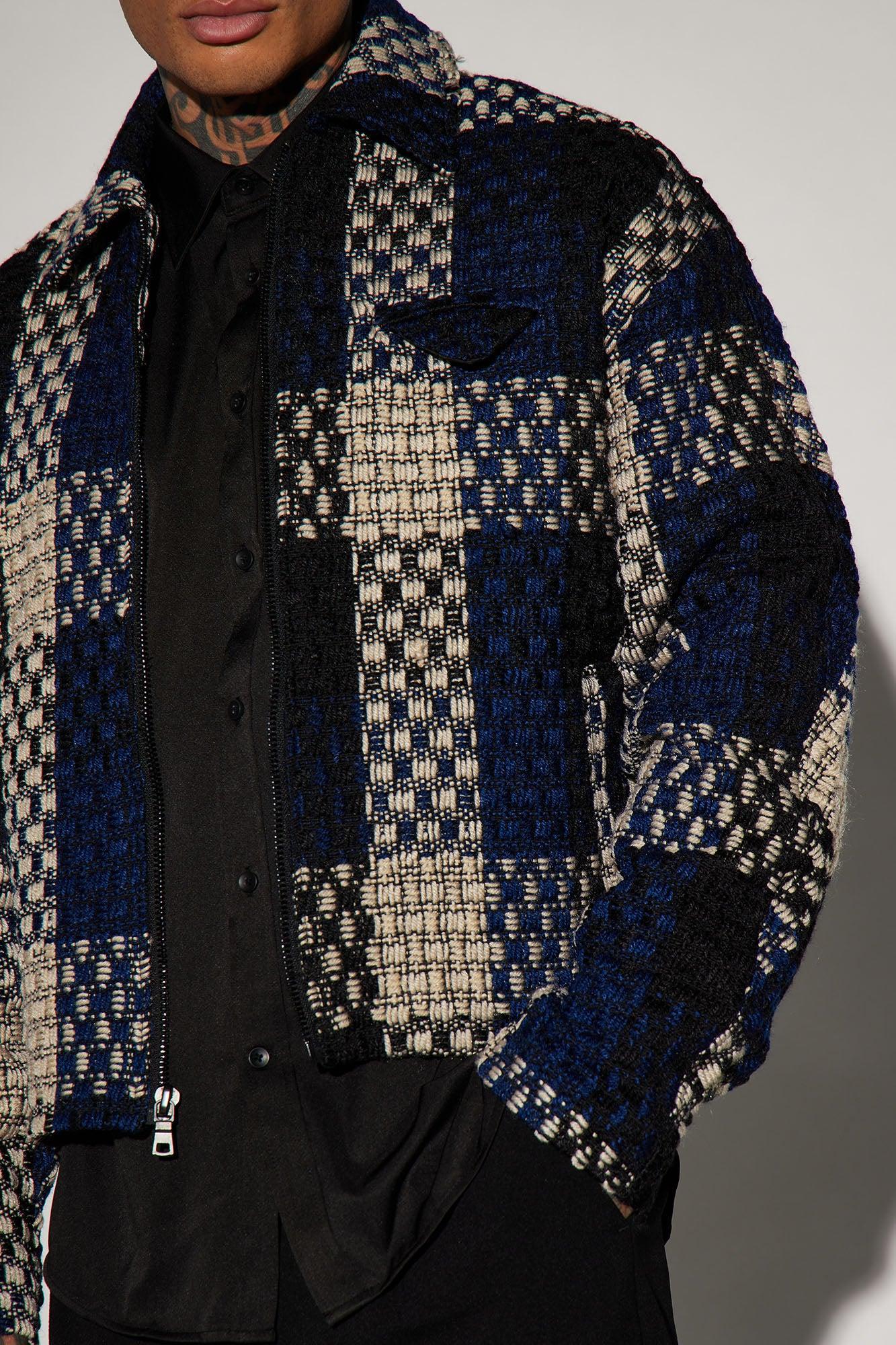 Beverly Tweed Cropped Chore Jacket - Navy/combo Product Image