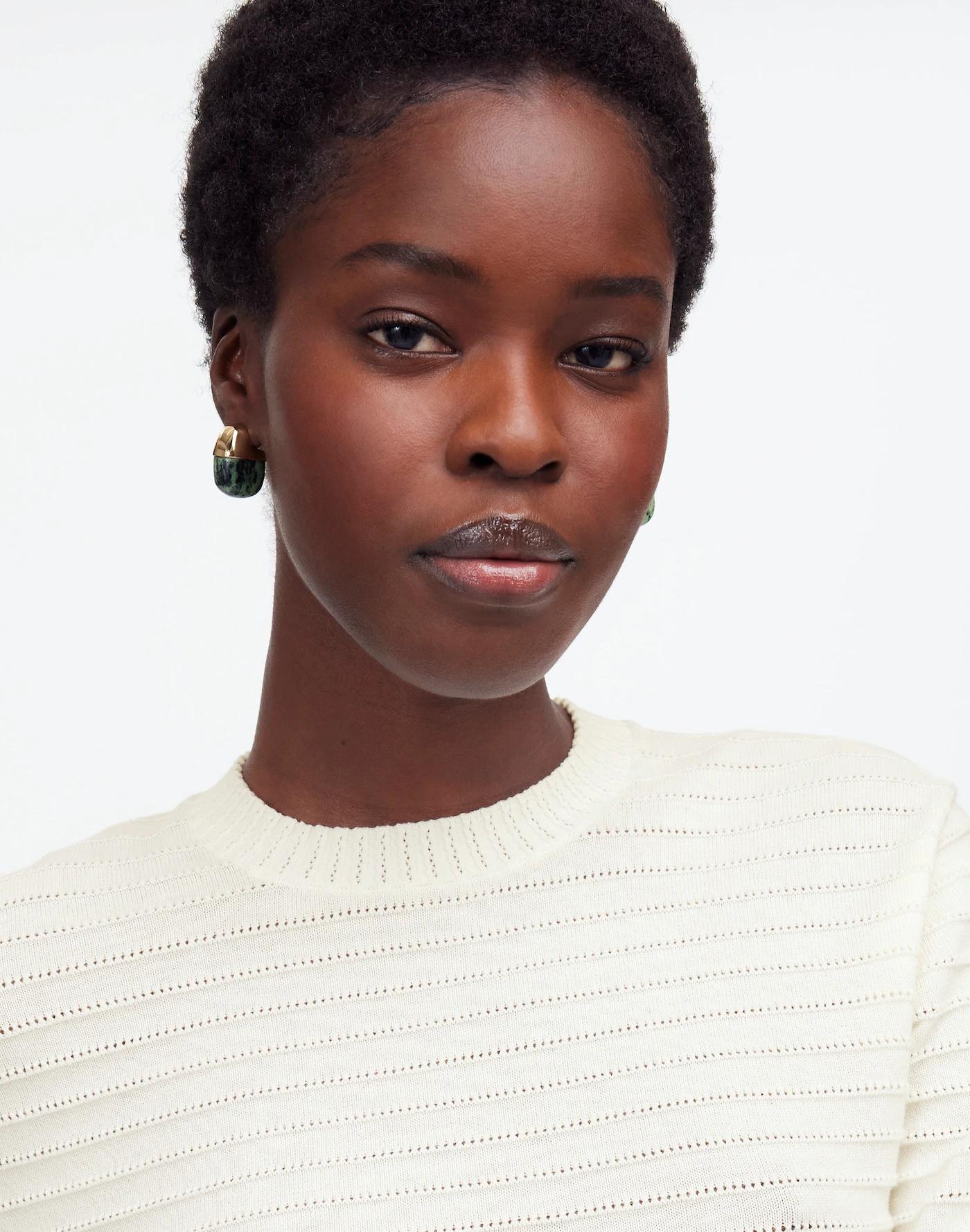 Textural-Stitch Cotton Sweater Product Image