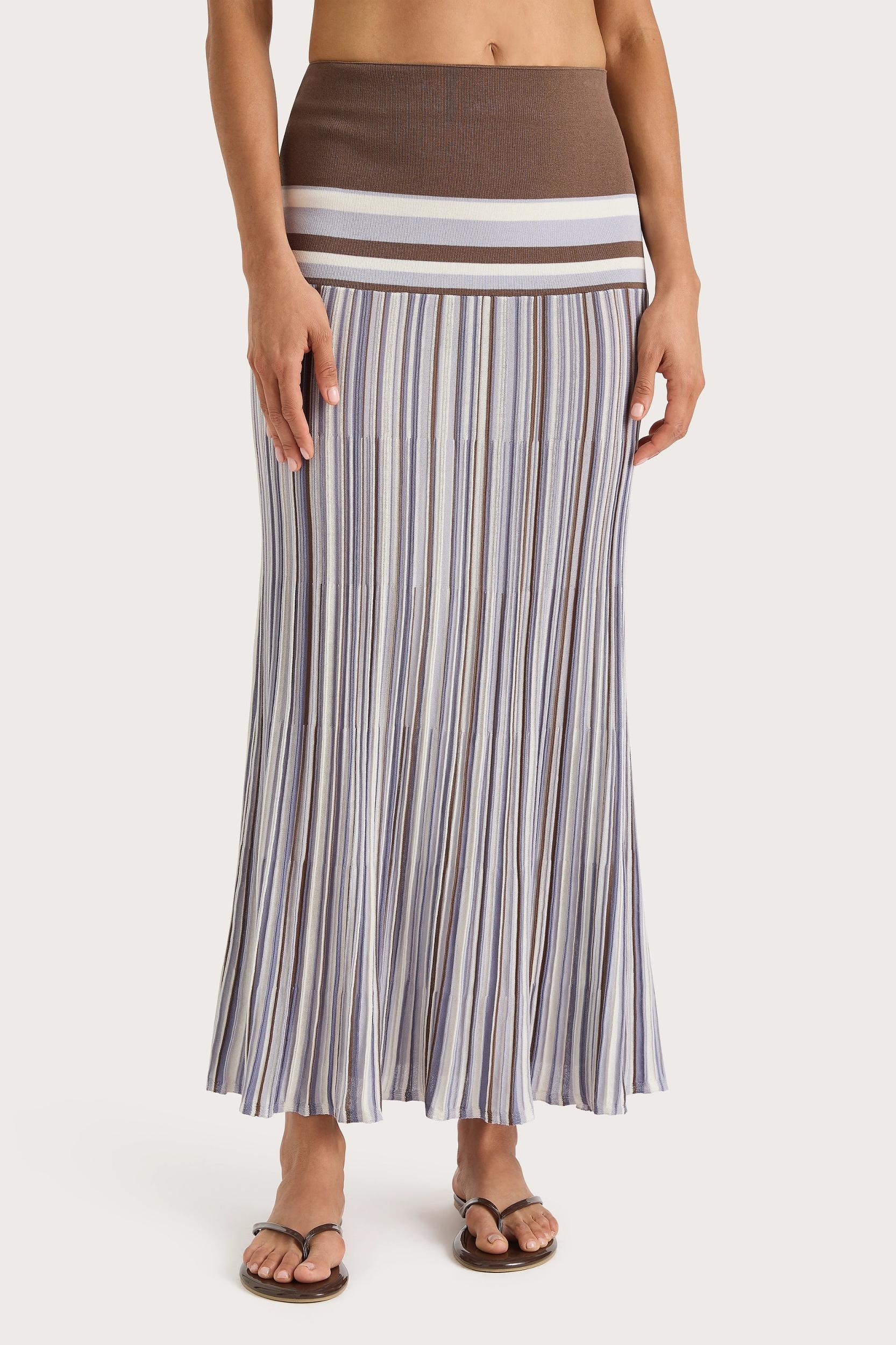 Citara Skirt Pale Blue Stripe Product Image