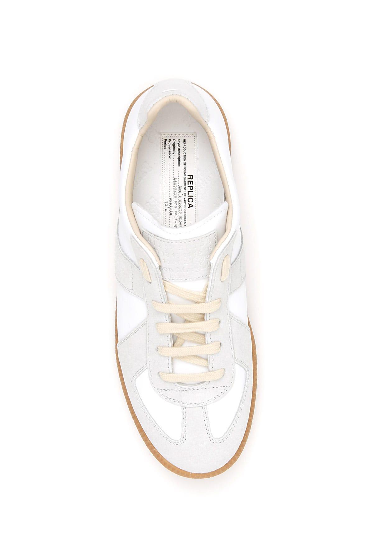 MAISON MARGIELA Replica Leather And Suede Sneakers In White Product Image