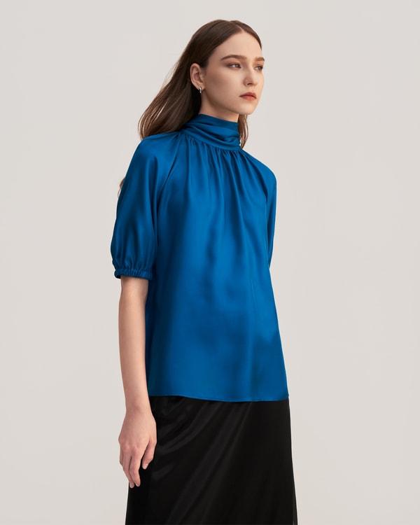 Women Ajuga Silk Twill Blouse Top Product Image