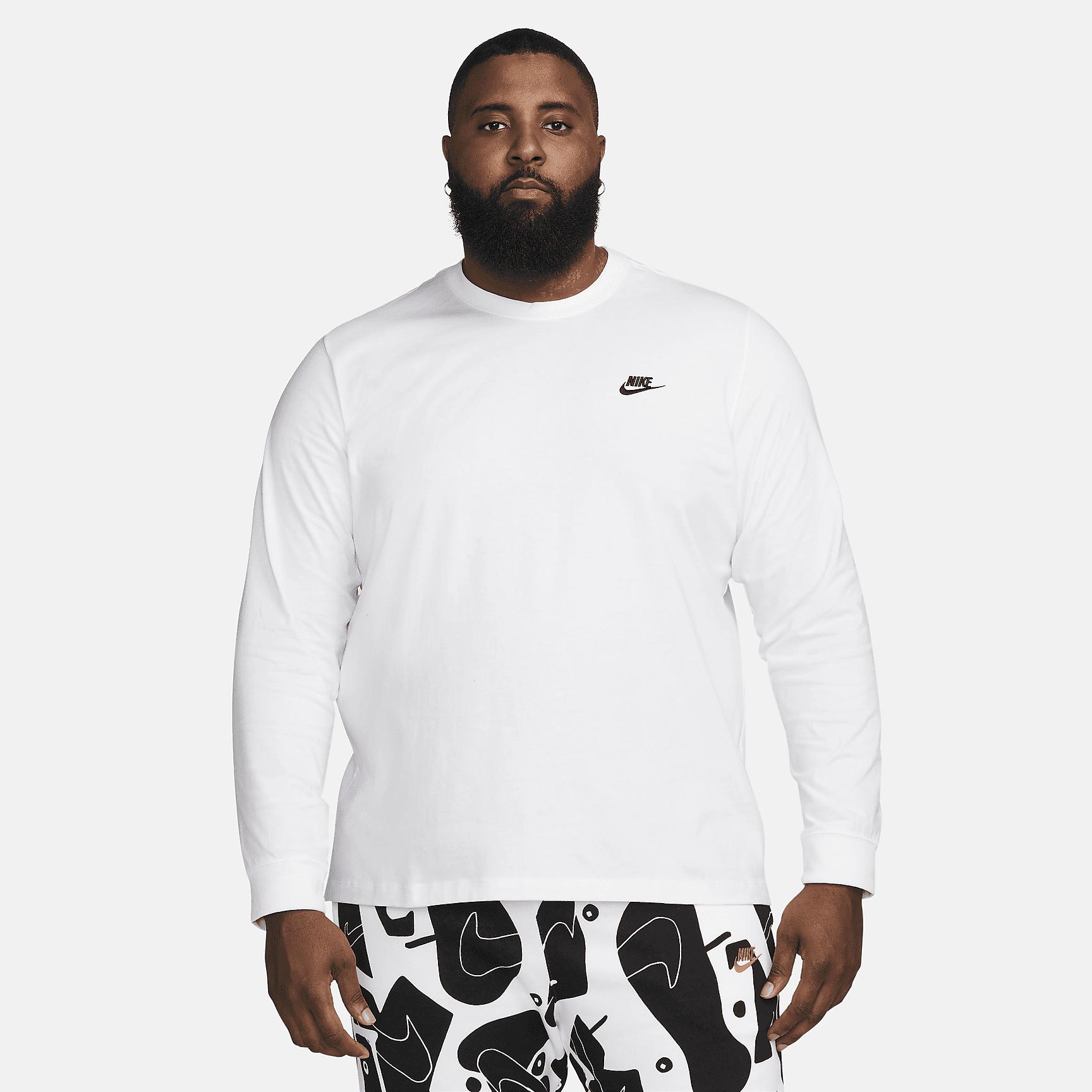 Mens Nike Sportswear Club Long-Sleeve T-Shirt | AR5193-100 Product Image
