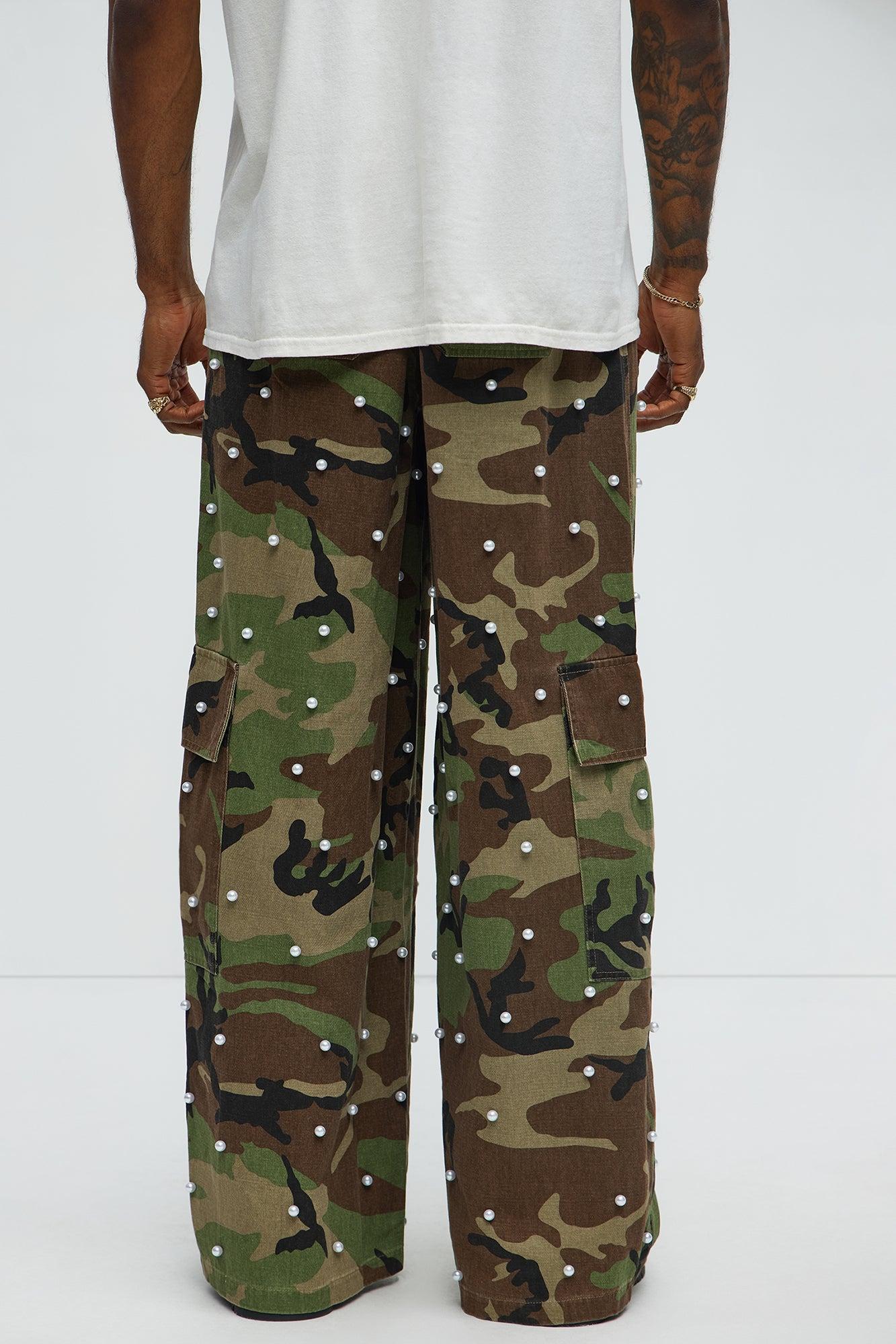 Pearl Wildin Camo Cargo Baggy Pants - Camouflage Product Image